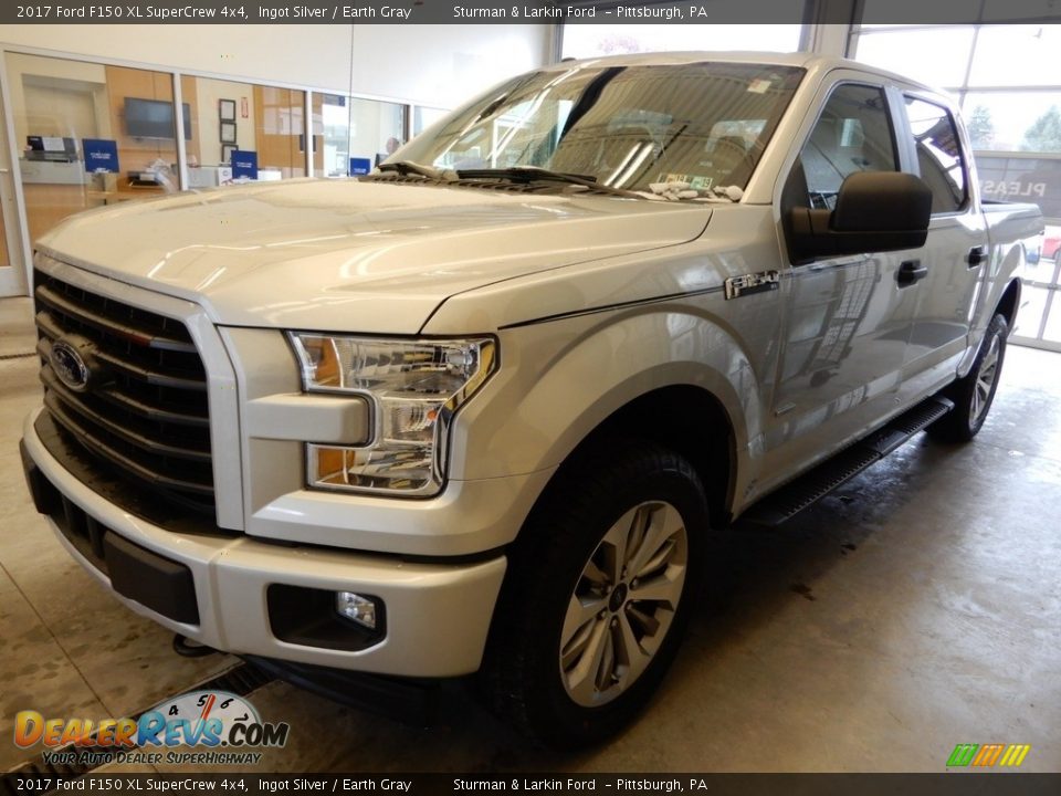 2017 Ford F150 XL SuperCrew 4x4 Ingot Silver / Earth Gray Photo #7