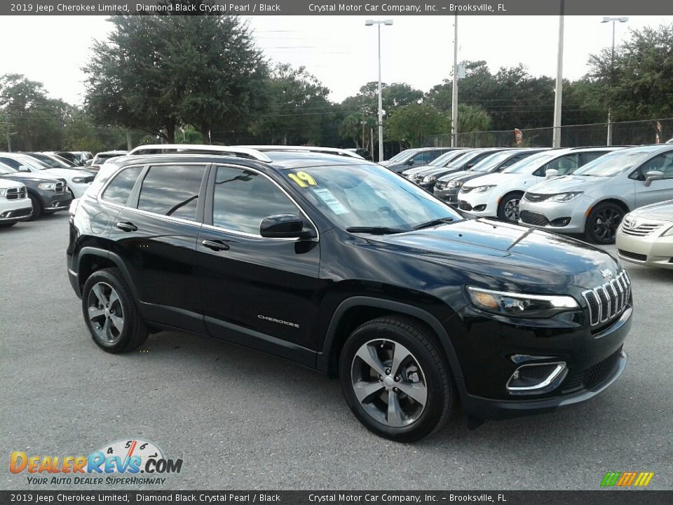 2019 Jeep Cherokee Limited Diamond Black Crystal Pearl / Black Photo #7