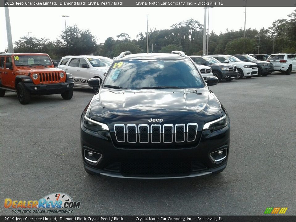 2019 Jeep Cherokee Limited Diamond Black Crystal Pearl / Black Photo #8
