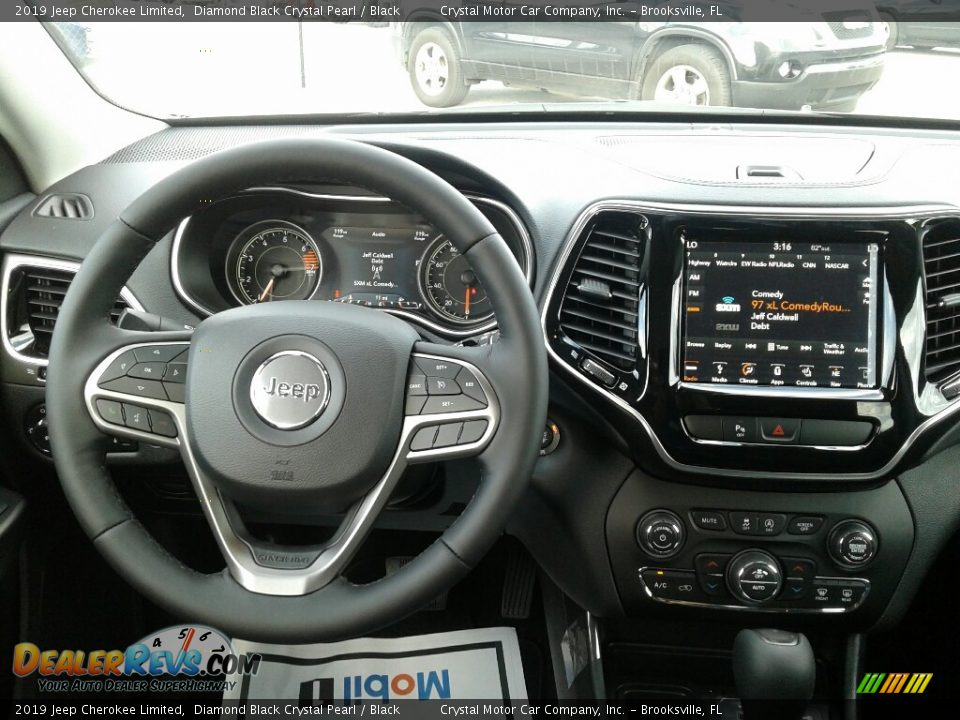 2019 Jeep Cherokee Limited Diamond Black Crystal Pearl / Black Photo #13
