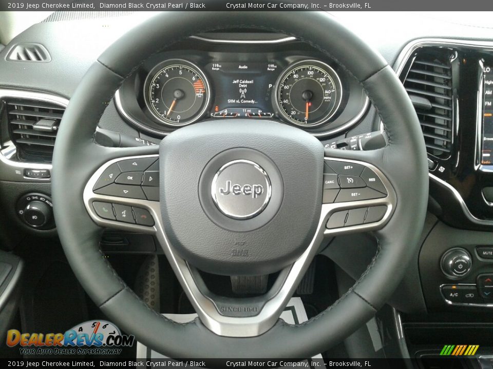 2019 Jeep Cherokee Limited Diamond Black Crystal Pearl / Black Photo #14