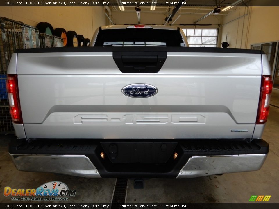 2018 Ford F150 XLT SuperCab 4x4 Ingot Silver / Earth Gray Photo #4