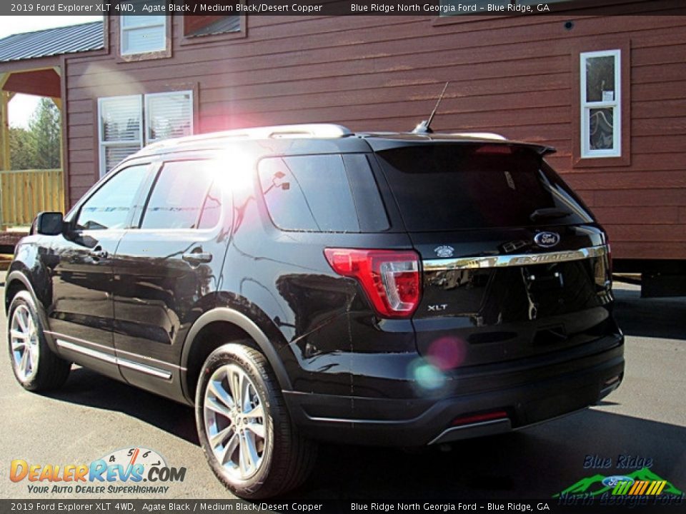 2019 Ford Explorer XLT 4WD Agate Black / Medium Black/Desert Copper Photo #3