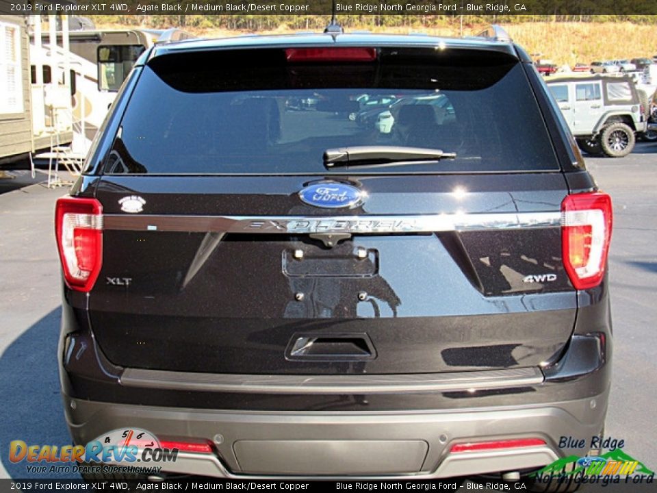 2019 Ford Explorer XLT 4WD Agate Black / Medium Black/Desert Copper Photo #4