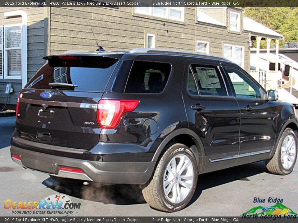 2019 Ford Explorer XLT 4WD Agate Black / Medium Black/Desert Copper Photo #5