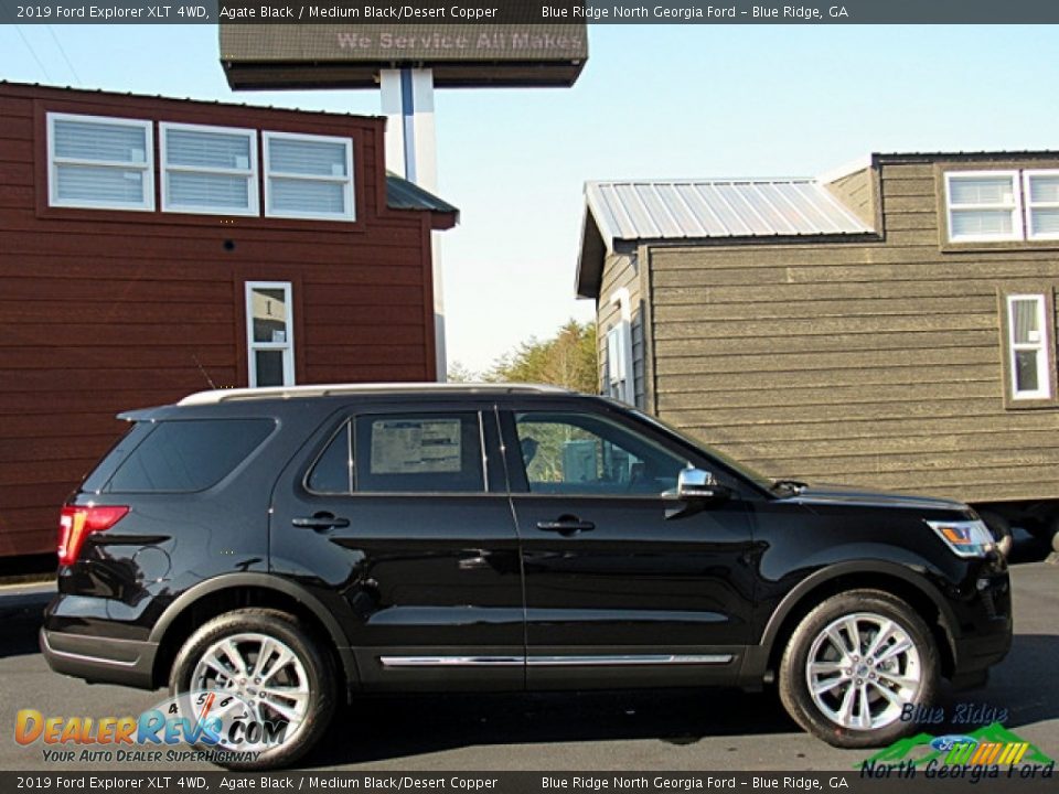 2019 Ford Explorer XLT 4WD Agate Black / Medium Black/Desert Copper Photo #6