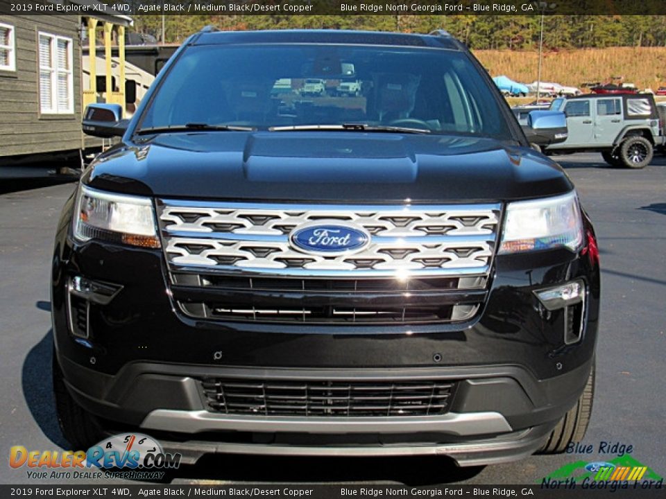 2019 Ford Explorer XLT 4WD Agate Black / Medium Black/Desert Copper Photo #8