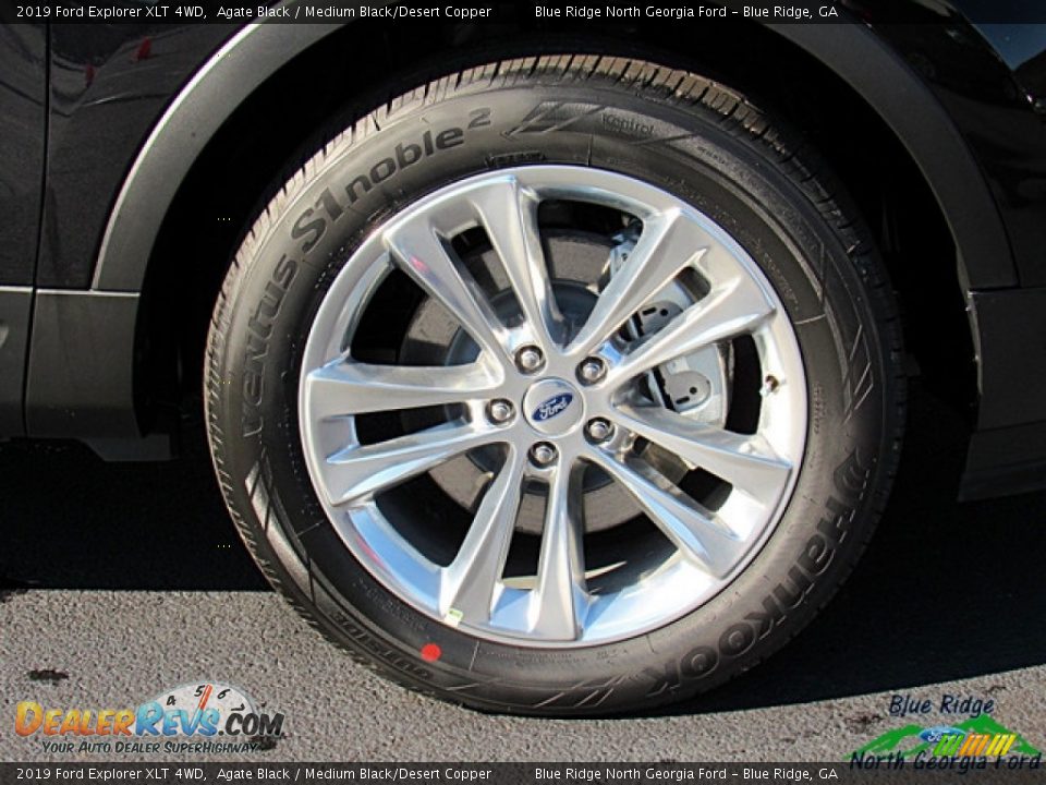 2019 Ford Explorer XLT 4WD Agate Black / Medium Black/Desert Copper Photo #9