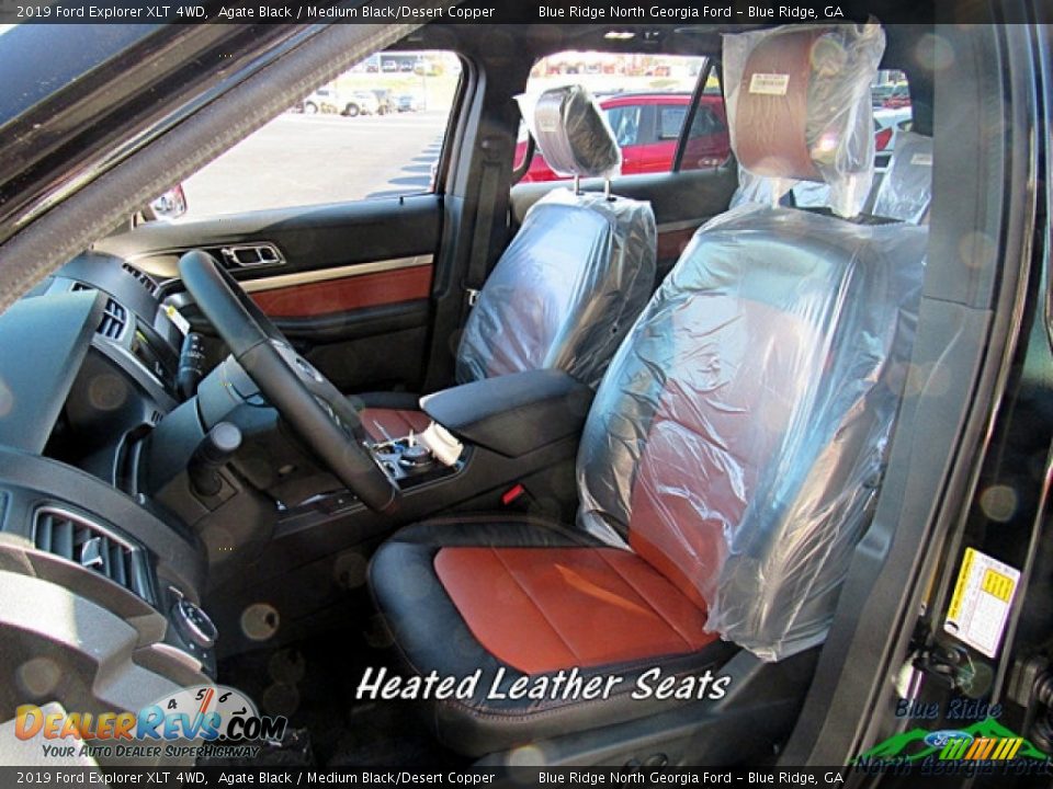 2019 Ford Explorer XLT 4WD Agate Black / Medium Black/Desert Copper Photo #10