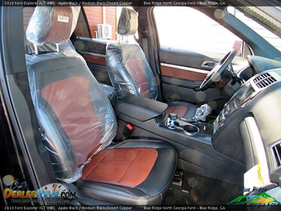 2019 Ford Explorer XLT 4WD Agate Black / Medium Black/Desert Copper Photo #11