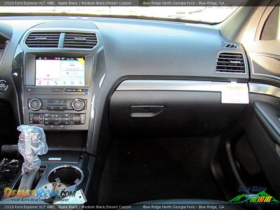 2019 Ford Explorer XLT 4WD Agate Black / Medium Black/Desert Copper Photo #18