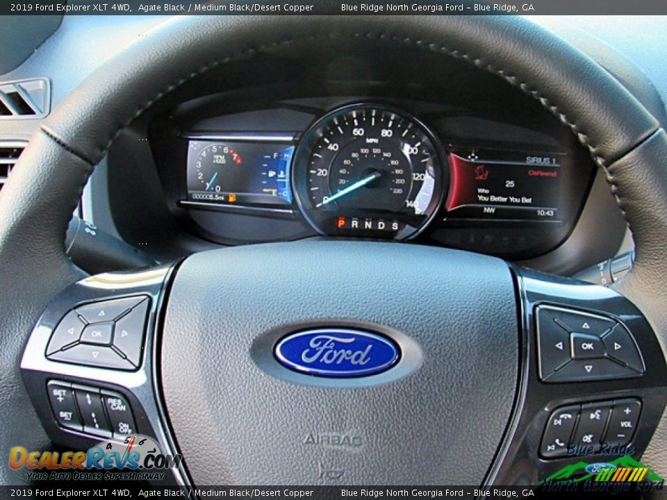 2019 Ford Explorer XLT 4WD Agate Black / Medium Black/Desert Copper Photo #19