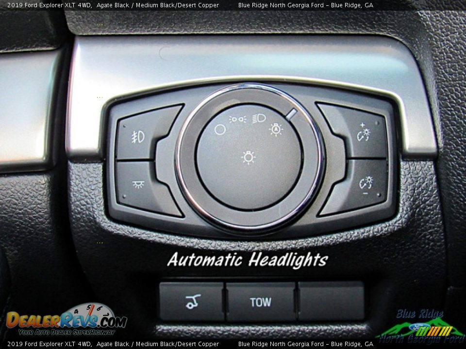 2019 Ford Explorer XLT 4WD Agate Black / Medium Black/Desert Copper Photo #25