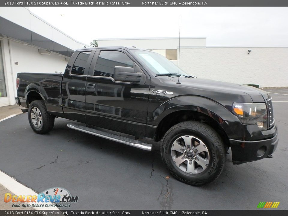 2013 Ford F150 STX SuperCab 4x4 Tuxedo Black Metallic / Steel Gray Photo #4