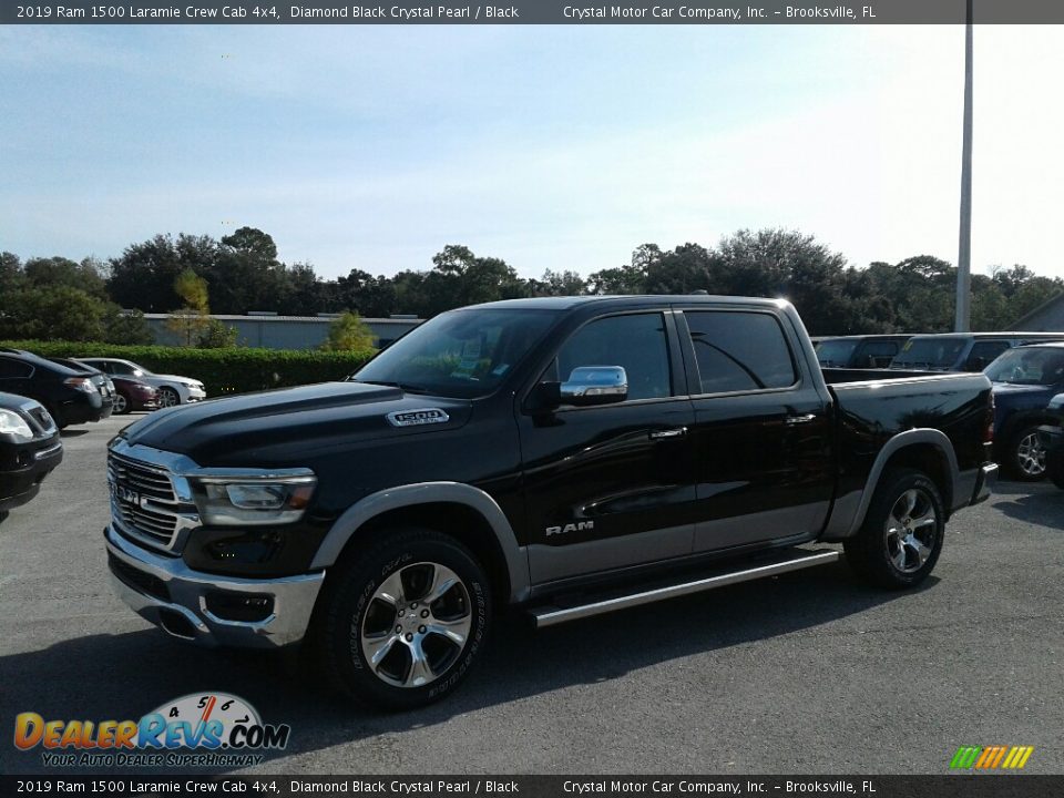 2019 Ram 1500 Laramie Crew Cab 4x4 Diamond Black Crystal Pearl / Black Photo #1