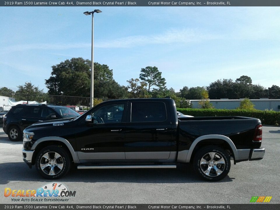 2019 Ram 1500 Laramie Crew Cab 4x4 Diamond Black Crystal Pearl / Black Photo #2