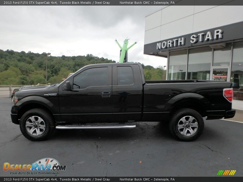 2013 Ford F150 STX SuperCab 4x4 Tuxedo Black Metallic / Steel Gray Photo #14