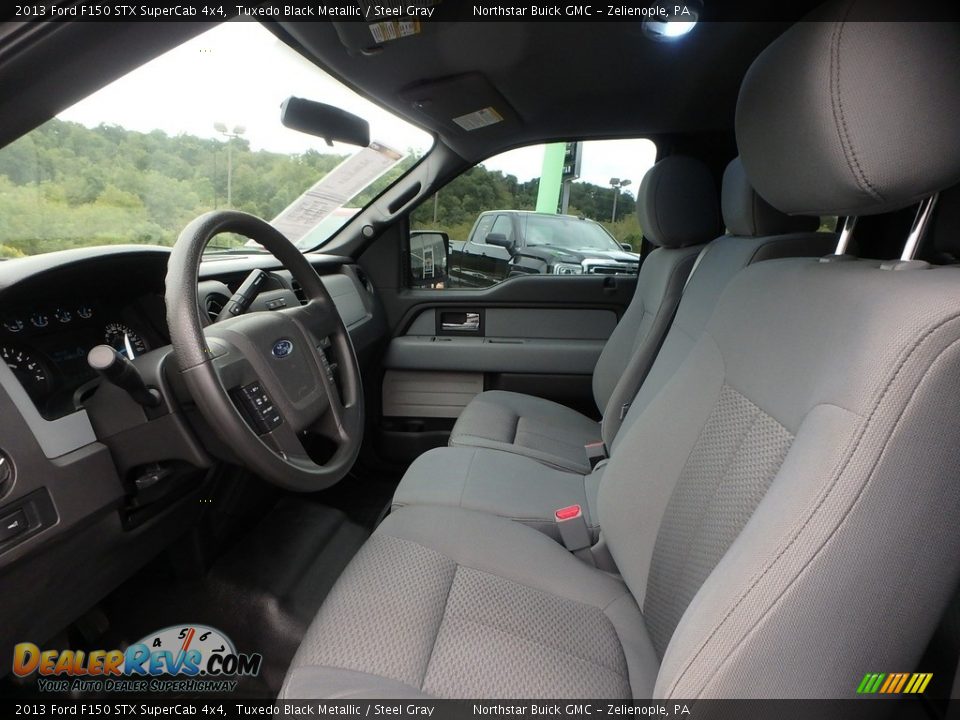 2013 Ford F150 STX SuperCab 4x4 Tuxedo Black Metallic / Steel Gray Photo #16