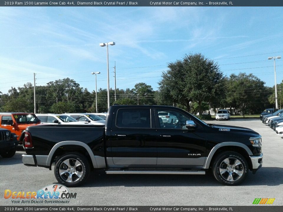 2019 Ram 1500 Laramie Crew Cab 4x4 Diamond Black Crystal Pearl / Black Photo #6