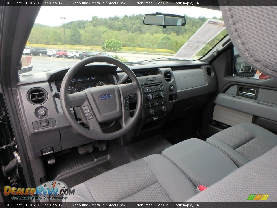 2013 Ford F150 STX SuperCab 4x4 Tuxedo Black Metallic / Steel Gray Photo #18