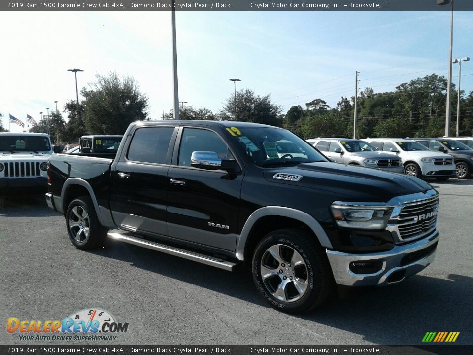 2019 Ram 1500 Laramie Crew Cab 4x4 Diamond Black Crystal Pearl / Black Photo #7