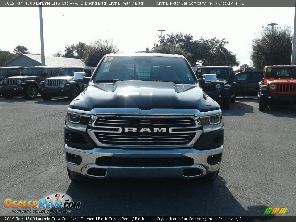 2019 Ram 1500 Laramie Crew Cab 4x4 Diamond Black Crystal Pearl / Black Photo #8