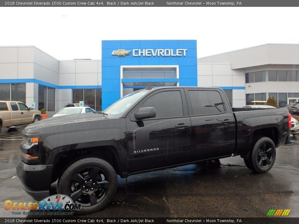 2018 Chevrolet Silverado 1500 Custom Crew Cab 4x4 Black / Dark Ash/Jet Black Photo #1