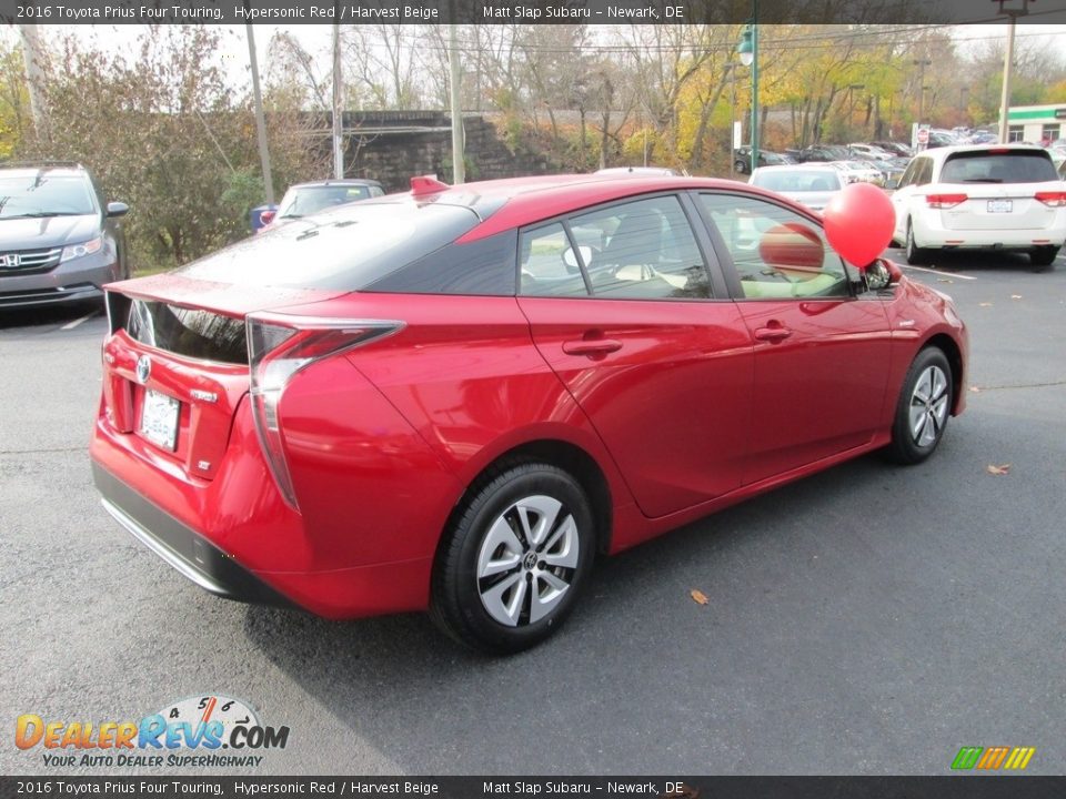 2016 Toyota Prius Four Touring Hypersonic Red / Harvest Beige Photo #6