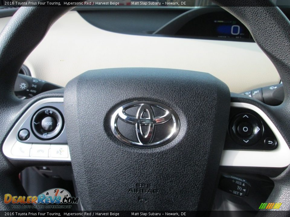 2016 Toyota Prius Four Touring Hypersonic Red / Harvest Beige Photo #11