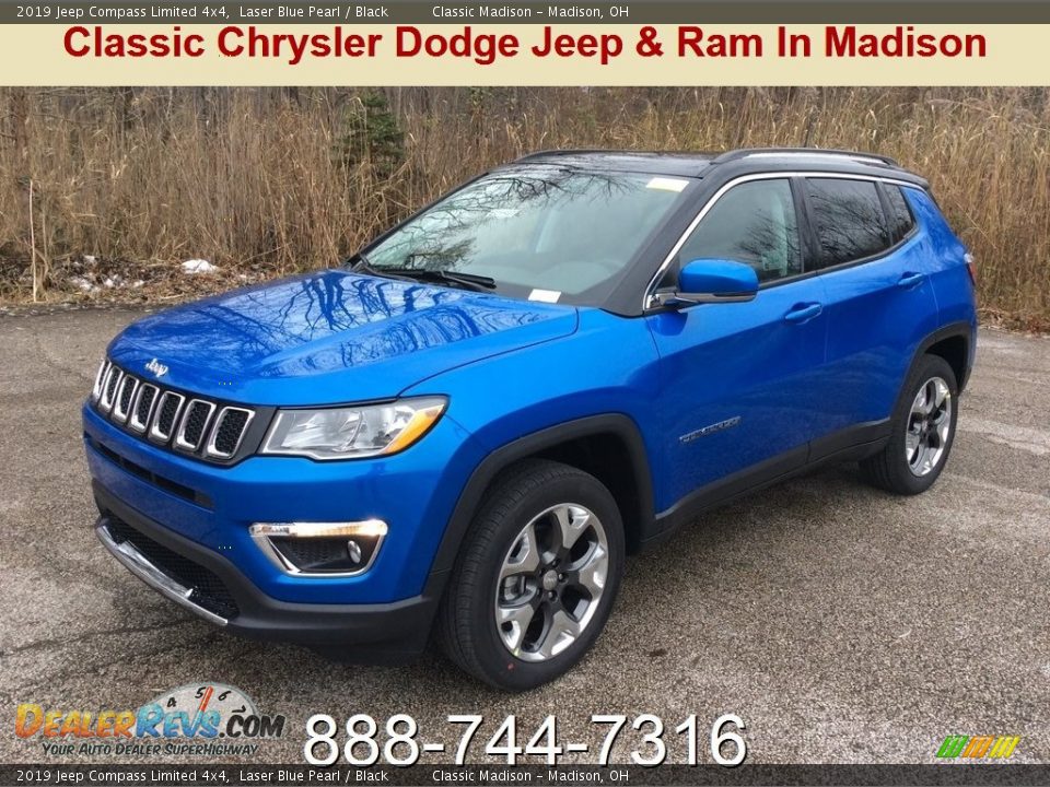 2019 Jeep Compass Limited 4x4 Laser Blue Pearl / Black Photo #1