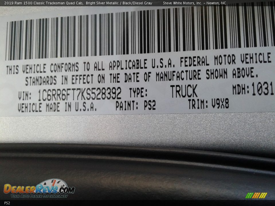 Ram Color Code PS2 Bright Silver Metallic