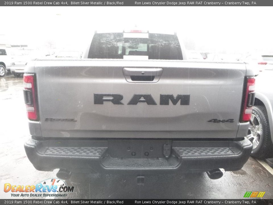 2019 Ram 1500 Rebel Crew Cab 4x4 Billett Silver Metallic / Black/Red Photo #4