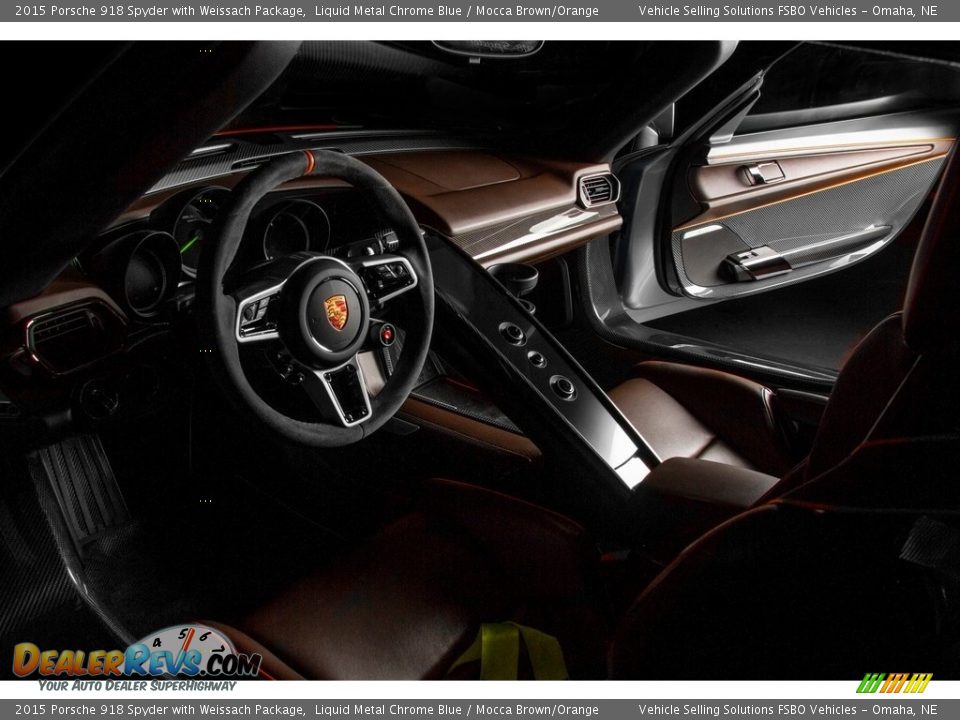 Mocca Brown/Orange Interior - 2015 Porsche 918 Spyder with Weissach Package Photo #6