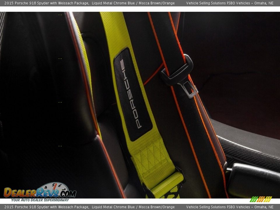 2015 Porsche 918 Spyder with Weissach Package Liquid Metal Chrome Blue / Mocca Brown/Orange Photo #12