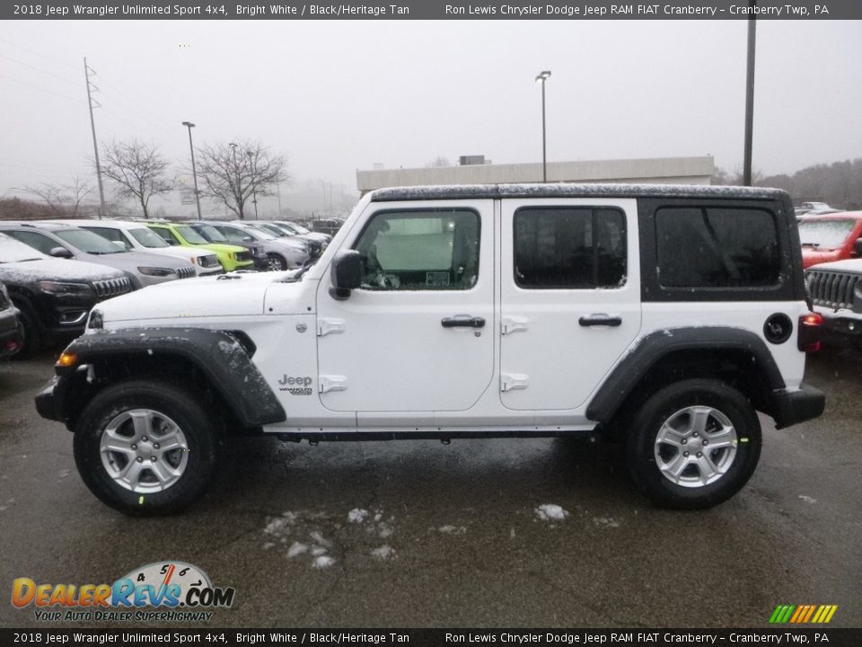 2018 Jeep Wrangler Unlimited Sport 4x4 Bright White / Black/Heritage Tan Photo #2