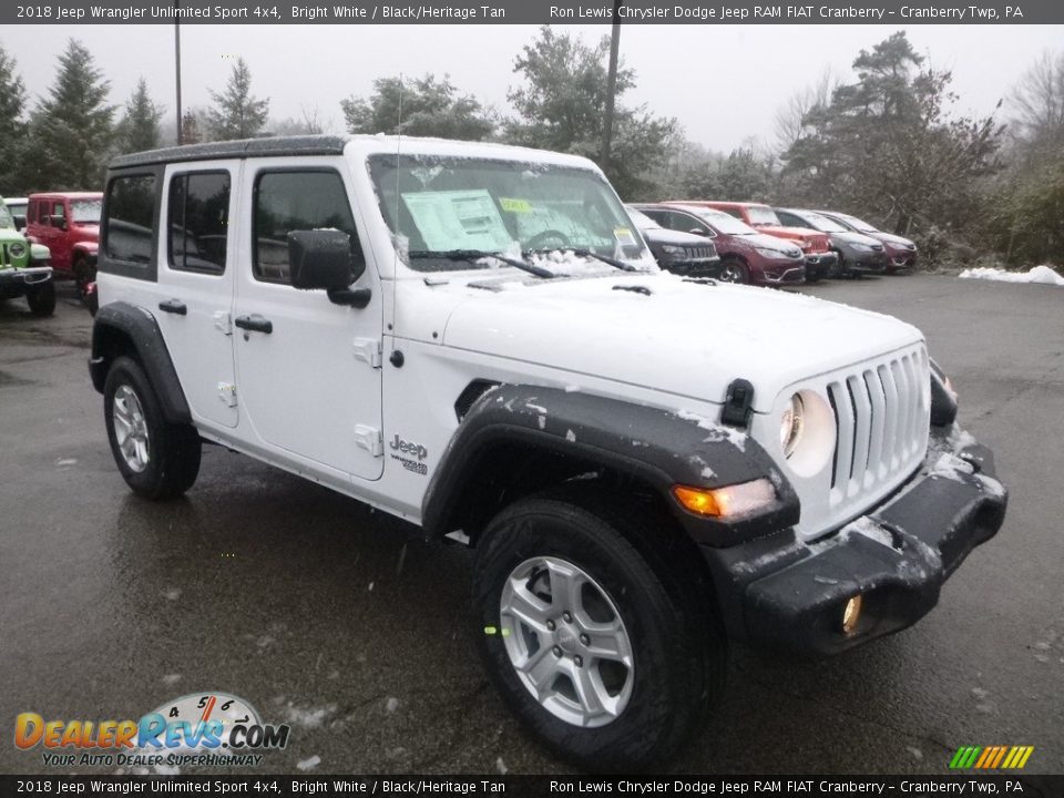 2018 Jeep Wrangler Unlimited Sport 4x4 Bright White / Black/Heritage Tan Photo #7