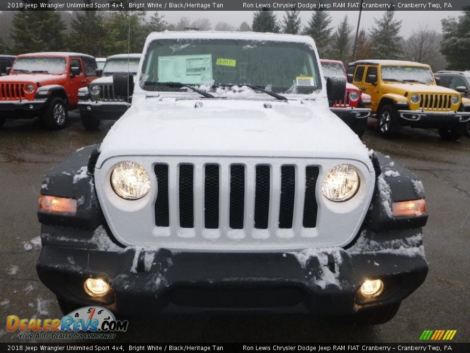 2018 Jeep Wrangler Unlimited Sport 4x4 Bright White / Black/Heritage Tan Photo #8