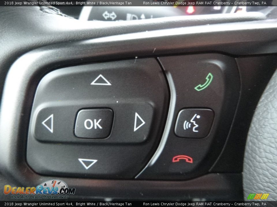 2018 Jeep Wrangler Unlimited Sport 4x4 Bright White / Black/Heritage Tan Photo #20