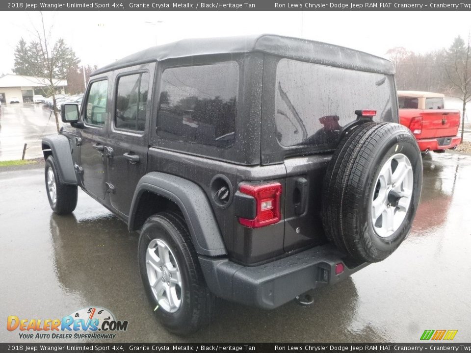 2018 Jeep Wrangler Unlimited Sport 4x4 Granite Crystal Metallic / Black/Heritage Tan Photo #2
