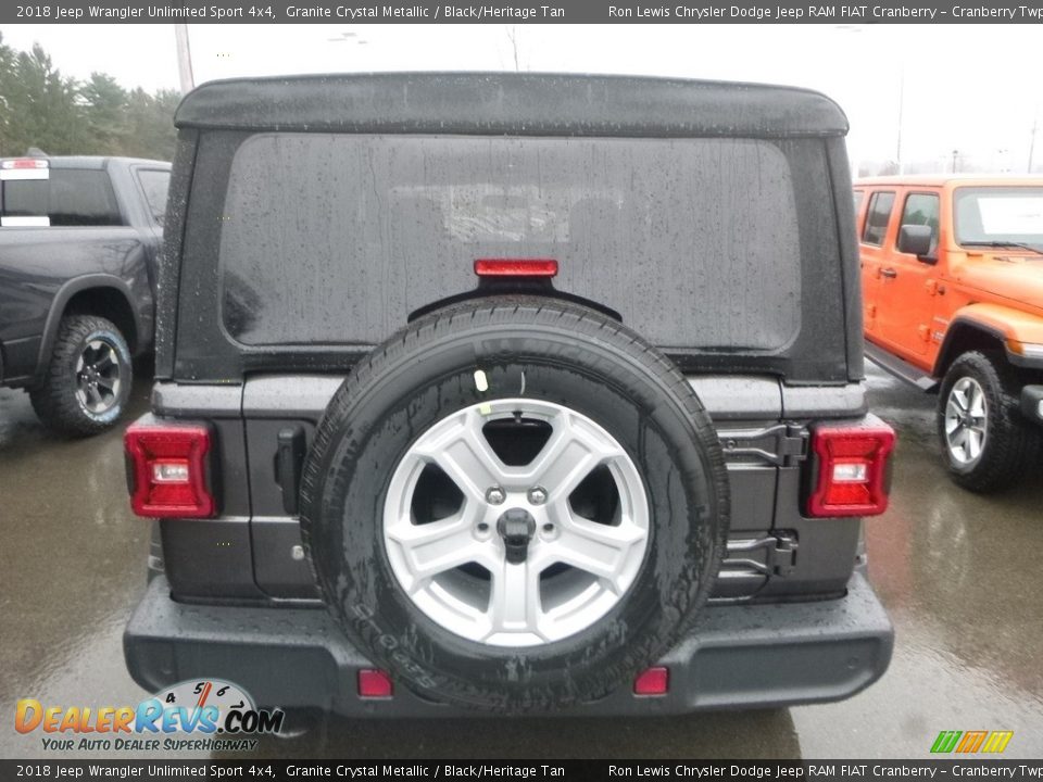 2018 Jeep Wrangler Unlimited Sport 4x4 Granite Crystal Metallic / Black/Heritage Tan Photo #3