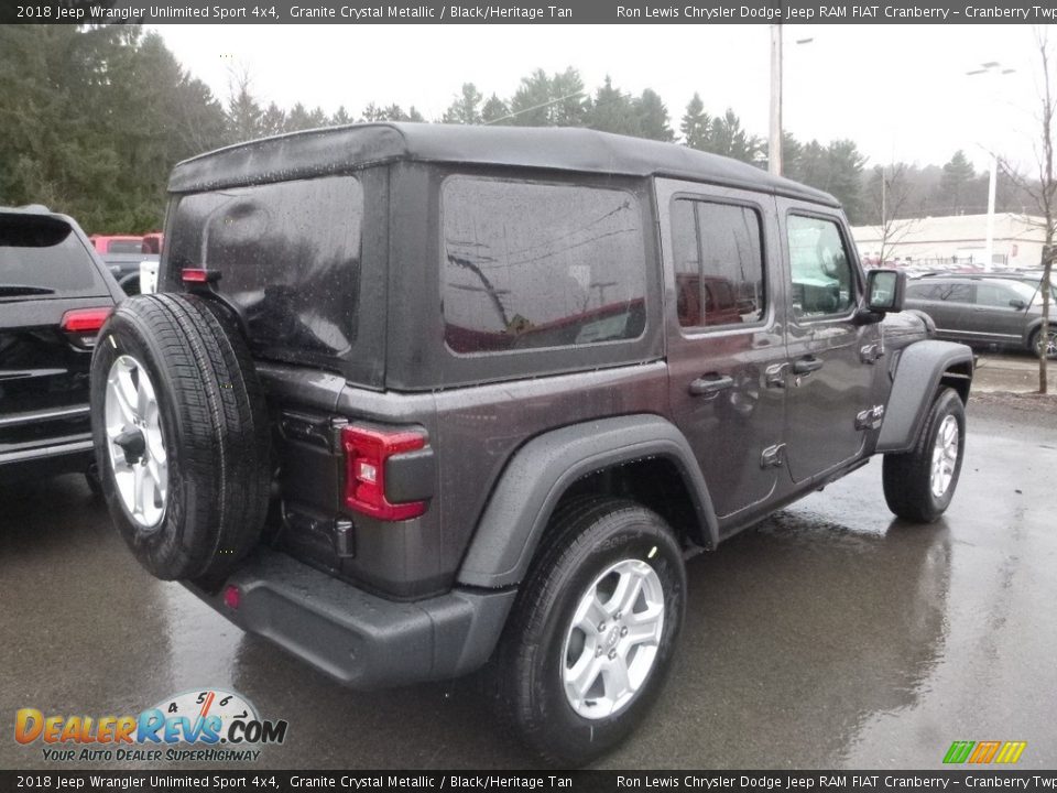 2018 Jeep Wrangler Unlimited Sport 4x4 Granite Crystal Metallic / Black/Heritage Tan Photo #4