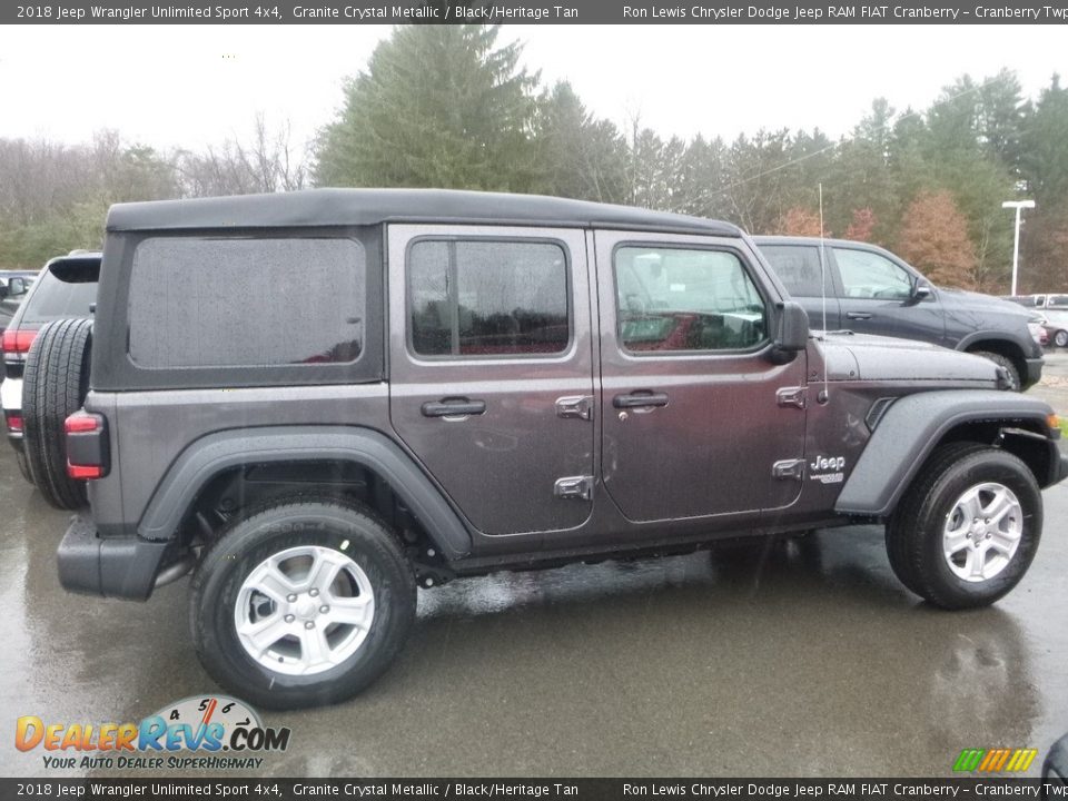 2018 Jeep Wrangler Unlimited Sport 4x4 Granite Crystal Metallic / Black/Heritage Tan Photo #5
