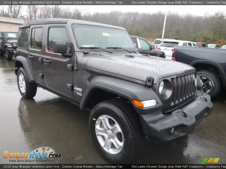 2018 Jeep Wrangler Unlimited Sport 4x4 Granite Crystal Metallic / Black/Heritage Tan Photo #6
