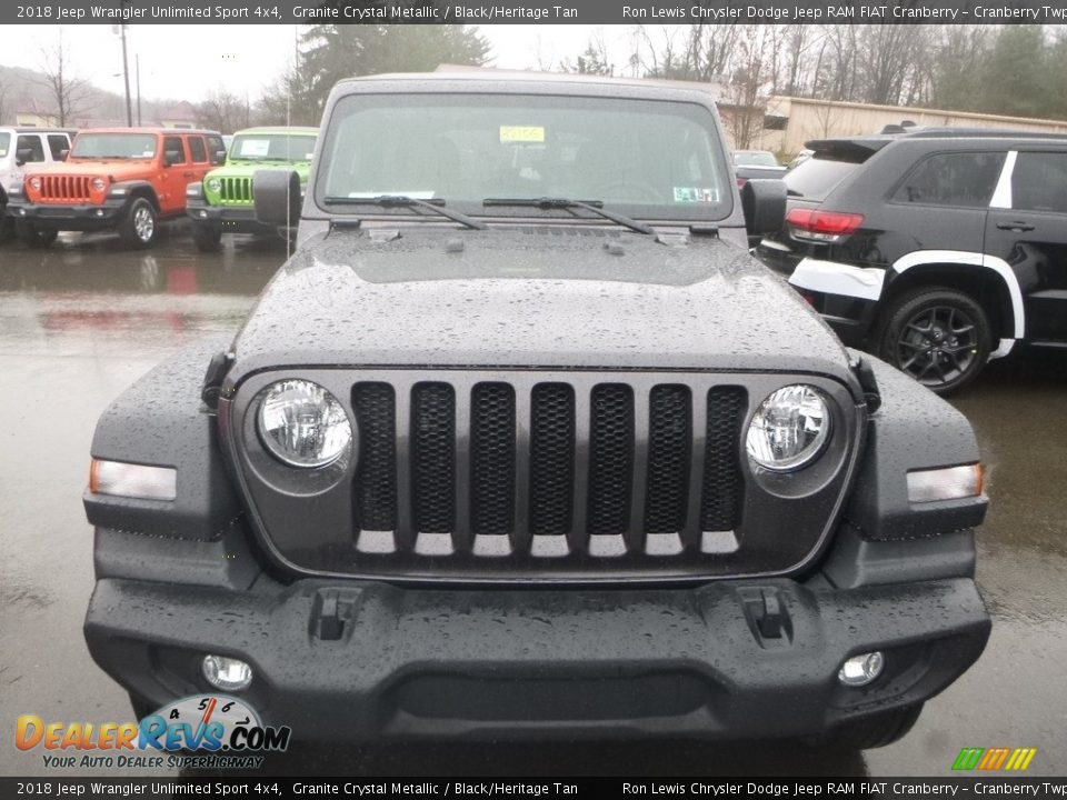 2018 Jeep Wrangler Unlimited Sport 4x4 Granite Crystal Metallic / Black/Heritage Tan Photo #7