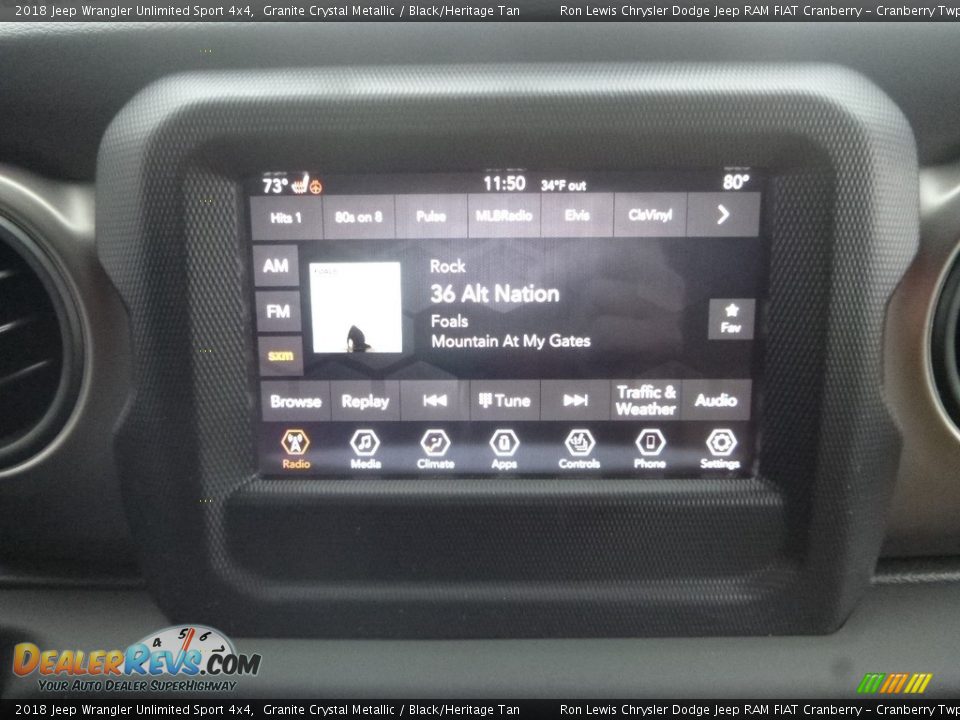 2018 Jeep Wrangler Unlimited Sport 4x4 Granite Crystal Metallic / Black/Heritage Tan Photo #15