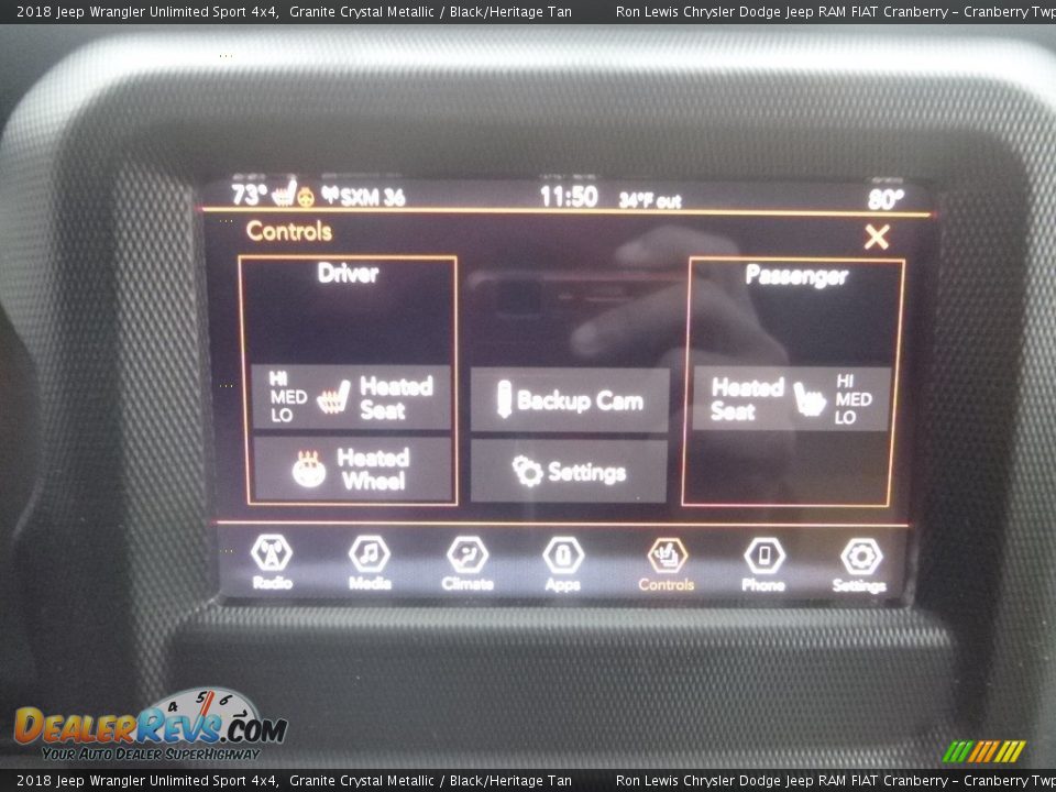 2018 Jeep Wrangler Unlimited Sport 4x4 Granite Crystal Metallic / Black/Heritage Tan Photo #17