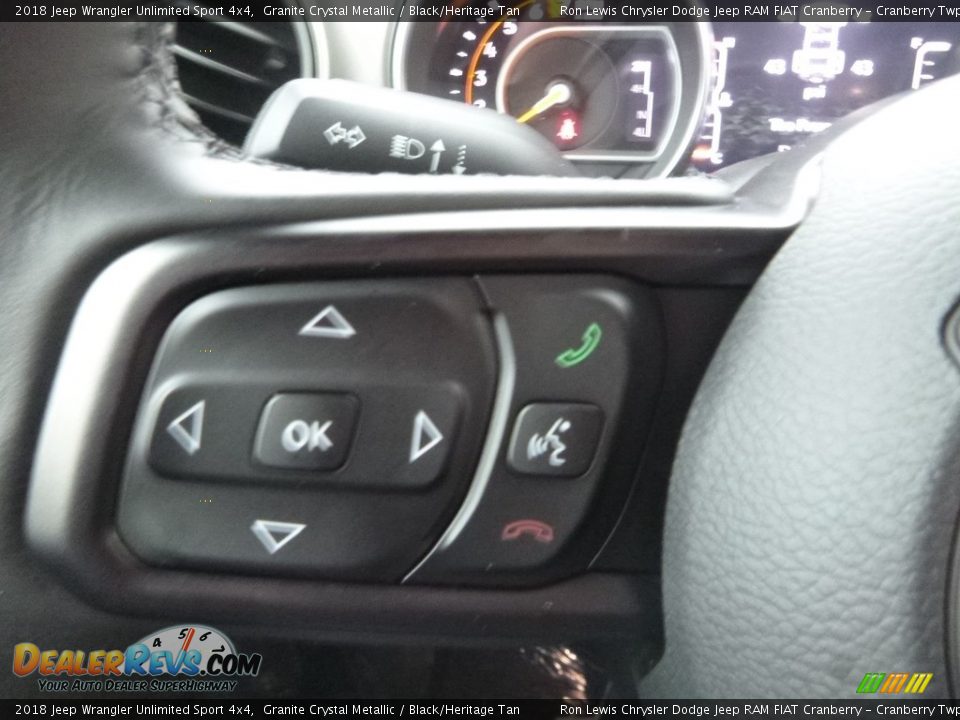 2018 Jeep Wrangler Unlimited Sport 4x4 Granite Crystal Metallic / Black/Heritage Tan Photo #19