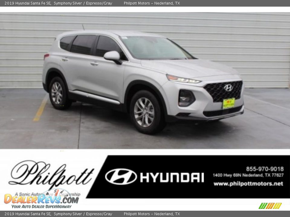2019 Hyundai Santa Fe SE Symphony Silver / Espresso/Gray Photo #1