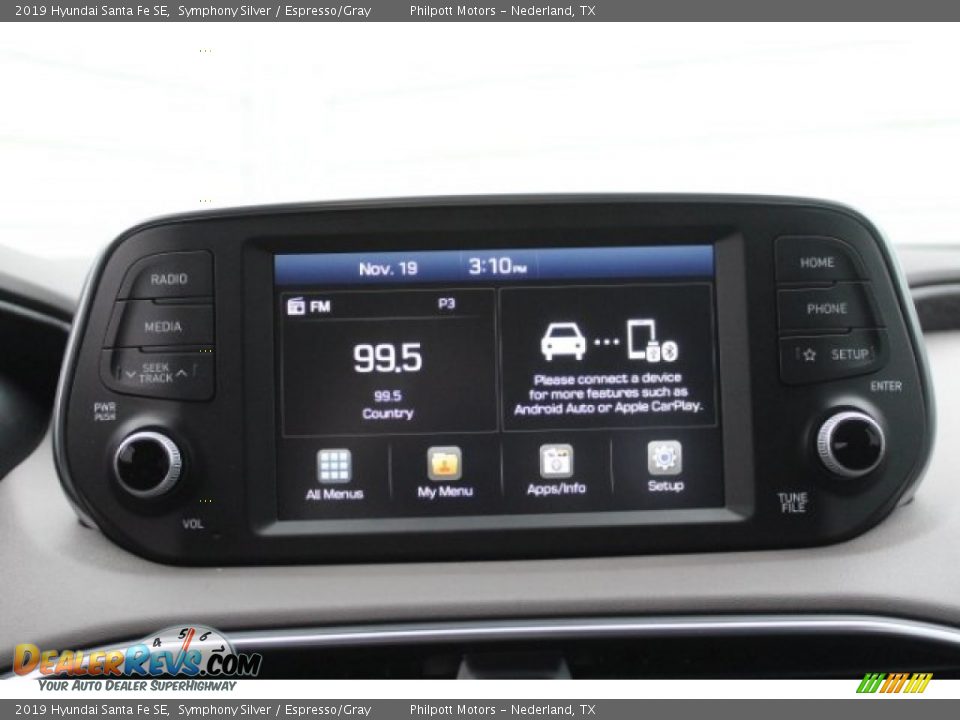 2019 Hyundai Santa Fe SE Symphony Silver / Espresso/Gray Photo #10