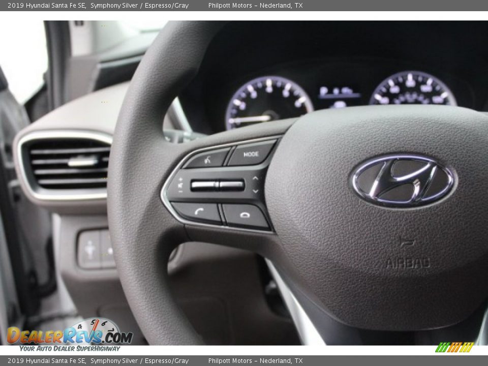 2019 Hyundai Santa Fe SE Symphony Silver / Espresso/Gray Photo #16